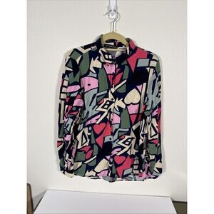 BIG DART Shirt Womens  Eur 48/XL Retro 90s 80s Colorblock Funky‎ Art C2
